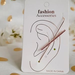 Cross bar earcuff earring fashion diamonds lavender